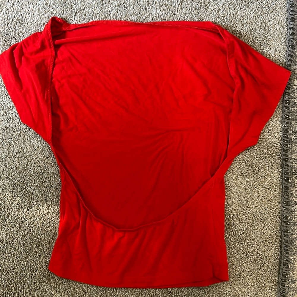 Red open back crop worn once